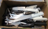 box of knives, commercial, salt and pepper shakers, misc serving tools