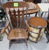 rocking chair, barrel dresser