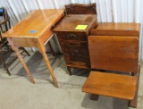 2 misc. tables, child's school desk