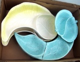 vintage dishes, cut glass snack set