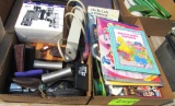 3 boxes w- binoculars, camera