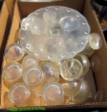 cups, glasses, cake plate