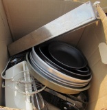 Tupper wear, mixes, pie tins