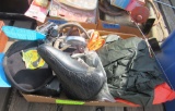 misc tools, bike seat, heater