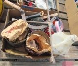 boxes of misc screws, nails, bell, etc.