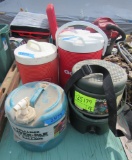 2 Gott water coolers, igloo 2 gallon water cooler, 3 gallon cooler