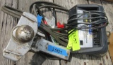 automatic charger, hitch, jumper cables