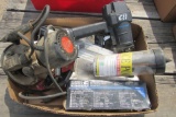 router, staple gun, misc tools