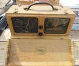radio, misc sewing materials