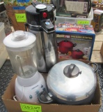 pasta pro, blender, storage jar, pot, coffee pot