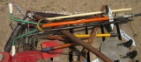 yard tools, pogo stick, cane, misc metal