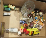 box of small toys, knickknacks