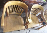 pair of wooden chairs