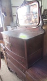 wooden dresser w- mirror