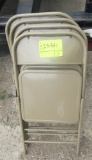 3 metal folding chairs