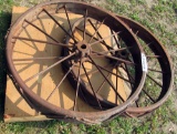 2 old steel wheels