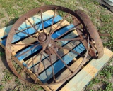 2 old steel wheels