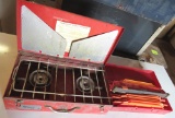 outdoor camping stove, road flares