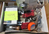 4 boxes w- misc tools, screws