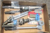 4 boxes of wire wheels, glue, misc tools