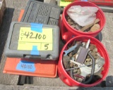 3 socket sets, 2 cans nuts & screws