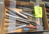 2 boxes w- chisels, misc tools