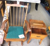 glider rocker, end table