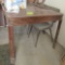 wooden table, 2 chairs