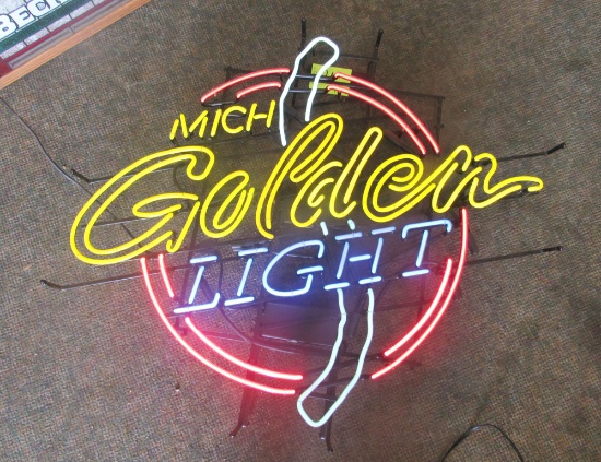 large Mich Golden neon light