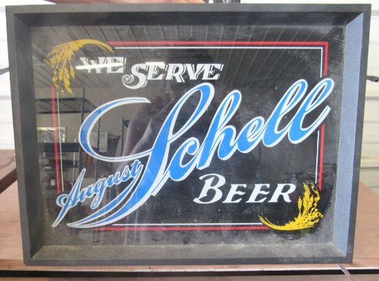 August Shells beer box sign