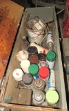 chest of spray paint, misc bucket of misc electrical