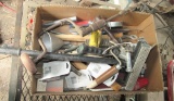 Hand drill, hose attachments, clamps, misc tools