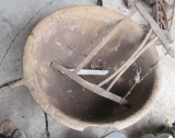 iron scalding pot, buck saw