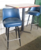 bar table,2 bar stools
