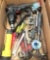 drill, screw drivers, clamp, hammer, pipe wrench