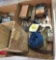 stapler, staples, nails, tape measures