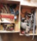 2 boxes, clamps, old torch