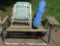 lawn chairs, old bench swing
