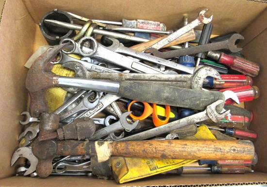 misc tools, hammers, wrenches, screwdrivers, file