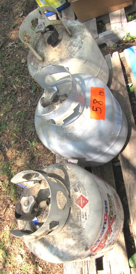 3 propane tanks, 2 are full