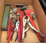 pipe wrenches, pliers, vise grip