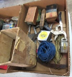 stapler, staples, nails, tape measures