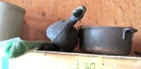 duck decoy, cast iron pot