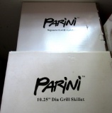 parini serving bowl, round skillet, chicken fryer, skillets