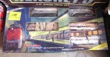 silver spike train and Hershey's train set