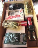 old toys, buggy's, cars, tank