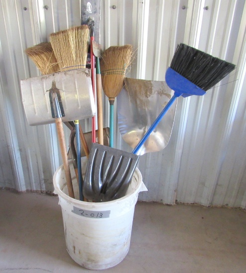 brooms and shovels