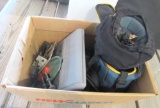 motorcycle helmet, clamps, Dremel, craftsman router bits