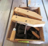 wood crate w/ clamps inside