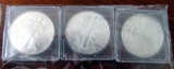 3- 2008 Silver Dollars no mint mark